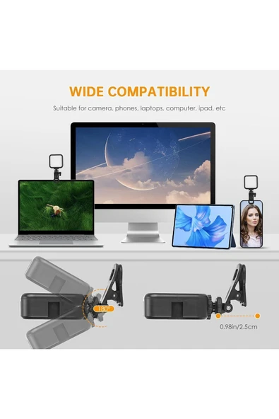 Concord Cep Telefonu Dolgu Işığı, Canlı Yayın Için Mini Taşınabilir Kısılabilir Yüksek Parlaklık AY-83 - 3