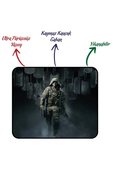 Concord Mp-303 Şık Desenli 25x30cm 2mm Kaymaz Taban Oyuncu Mouse Pad Fare Altlığı - Resim 2