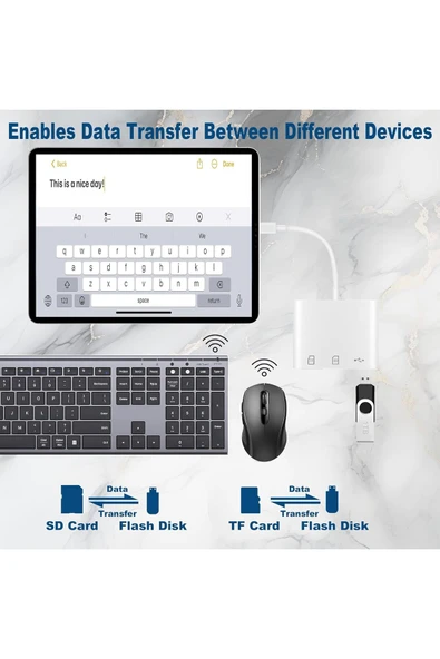 S-Line FHD42 Usb Type C To Sd Microsd Tf Kart Okuyucu Usb 3in1 Çevirici Dönüştürücü Adaptör - 4