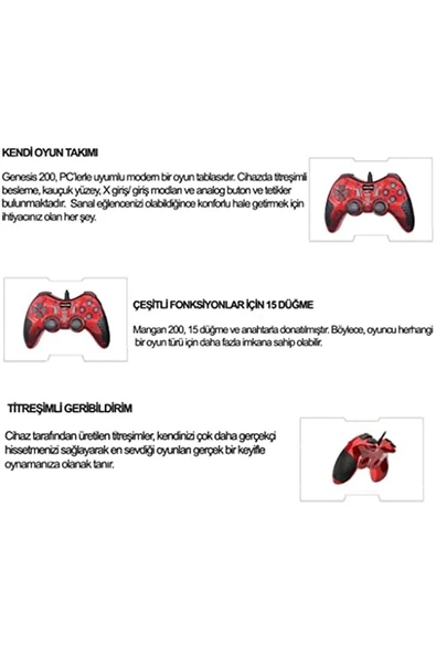 ElektronikBurada Marka: C-899 Titreşimli Usb Kablolu Joystick Gamepad Oyun Kolu Pc Bilgisayar Lapto - 2