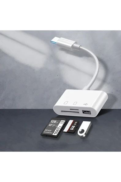Novatis Usb Type C To Sd Microsd Tf Kart Okuyucu Usb 3in1 Çevirici Dönüştürücü Adaptör - 2