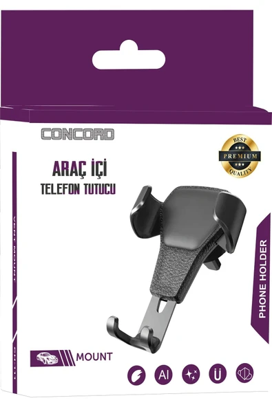 Concord Araba Araç Içi Cep Telefonu Tutucu - Ayarlanabilir, Çekilebilir, Tek Elle Kullanım Ch-111 - 4