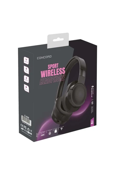 Concord C-928 Bt/Tf Kablosuz Kulaklık Siyah - 2