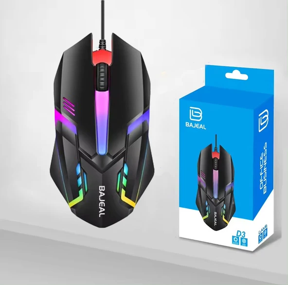 Bajeal Gaming Mouse  RGB LED Işıklı 2400dpi 10M Clicks Wired Gaming Mouse - 3