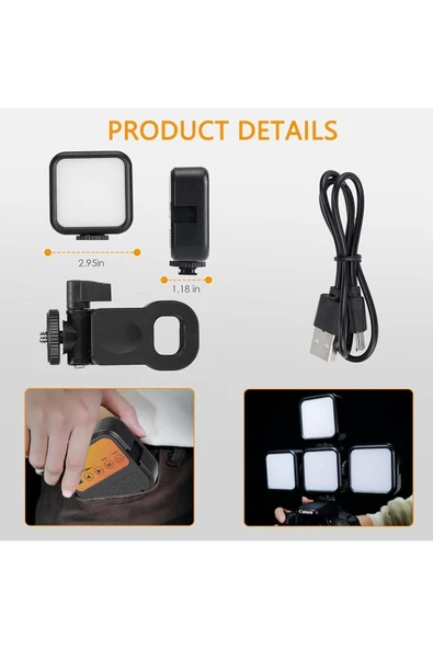 Concord Cep Telefonu Dolgu Işığı, Canlı Yayın Için Mini Taşınabilir Kısılabilir Yüksek Parlaklık AY-83 - 5