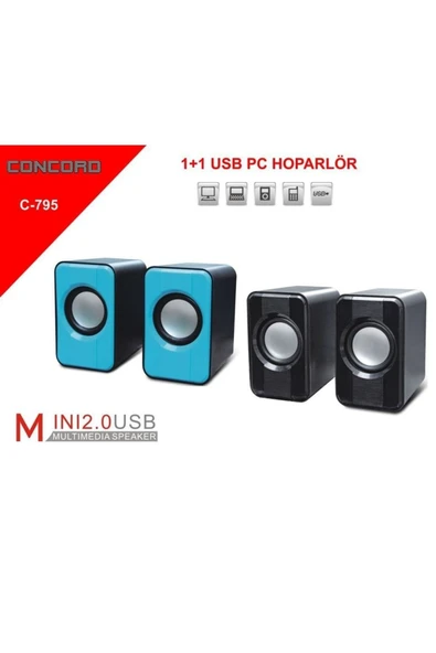 Concord C-795 Usb Speaker Hoparlör 1+1 - 3