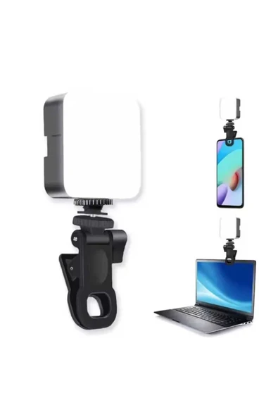 Concord Tripod, Telefon, Kamera, Laptop Uyumlu 3 Renkli Selfie Işığı Tiktok Selfie ve Video İçin Led Işık