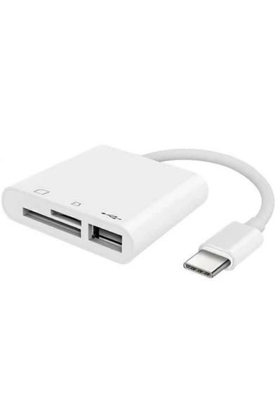 Alfais 5232 Usb Type C To Sd Microsd Tf Kart Okuyucu Usb 3in1 Çevirici Dönüştürücü Adaptör - 5
