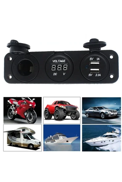 Concord CH-33 Çift Usb Girişli 1A– 2.1A Dijital Göstergeli Çakmak Araç Şarj - 6