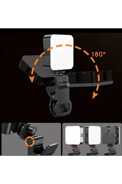 Concord Tripod, Telefon, Kamera, Laptop Uyumlu 3 Renkli Selfie Işığı Tiktok Selfie ve Video İçin Led Işık - 2