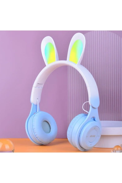 Concord M6R Işıklı Radyolu Aux ve Hafıza Kartı Girişli Tavşan Kulaklı Bluetooh Kulaklık - 2