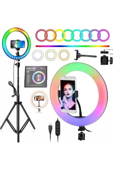 Concord Reing Fill Light Led Işıklı Tripod 10 Inç Halka Youtuber Tiktok Makyaj Işığı Ayaklı 10 Inç
