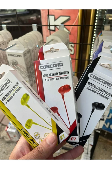 Concord 3 adet renkli microfonlu kablolu kulaklık e1 - Resim 2