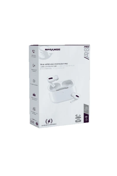 SPRANGE AP8 Pro Gerçek Kablosuz Kulaklık - Suya ve Tere Dayanıklı - Kablosuz Şarj - 5