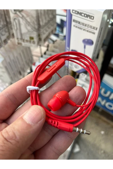 Concord 3 adet renkli microfonlu kablolu kulaklık e1 - Resim 3