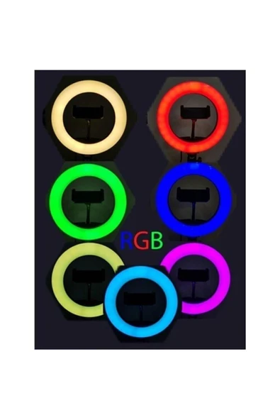 Concord 13 Inç 33 Cm Rgb Işık Ve 210 Cm Tripot Çok Renkli Makyaj Tiktok Selfie Işığı Selfie Çubuğu Tripod - 2