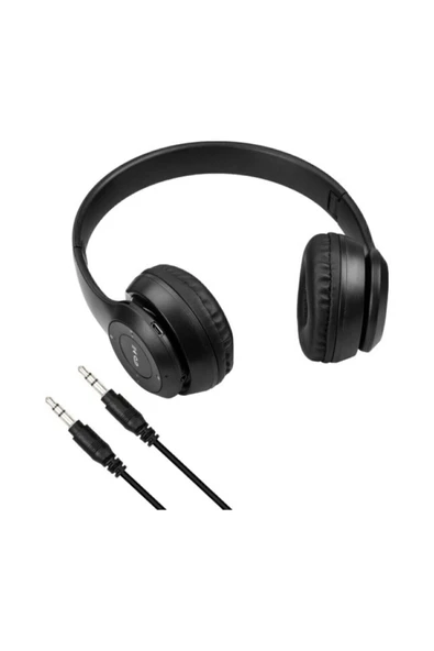 ÖzayPazarlama TR P47 Radyolu Bluetooth Kulaklık Aux Kablosu + Şarj Kablosu 1 Adet Siyah Renk - 4