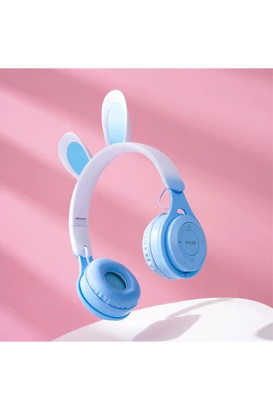 Concord M6R Işıklı Radyolu Aux ve Hafıza Kartı Girişli Tavşan Kulaklı Bluetooh Kulaklık - 3