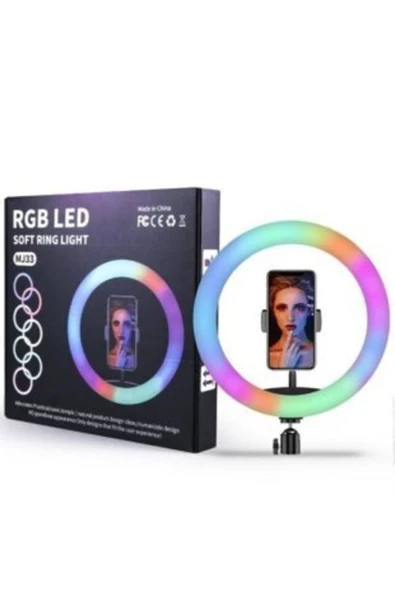Concord 13 Inç 33 Cm Rgb Işık Ve 210 Cm Tripot Çok Renkli Makyaj Tiktok Selfie Işığı Selfie Çubuğu Tripod - 3