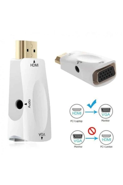 Akdeniz Perakende Hdmı To Vga + Audio Dönüştürücü Adaptör Concord C-844