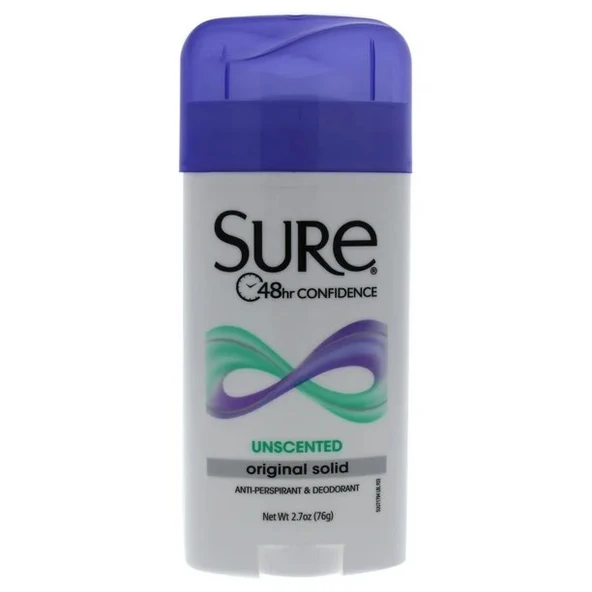Sure Original Solid Unscented, Anti-Perspirant Deodorant 76gr ürün görseli 1