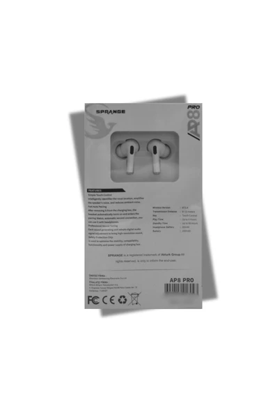 SPRANGE AP8 Pro Gerçek Kablosuz Kulaklık - Suya ve Tere Dayanıklı -  Kablosuz Şarj - 6