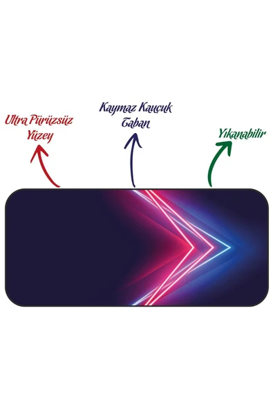 Concord Mp-902 Ultra Büyük Boy 40x90cm 4mm Oyuncu Mouse Pad Şık Desenli Kaymaz Taban Fare Altlığı - 2