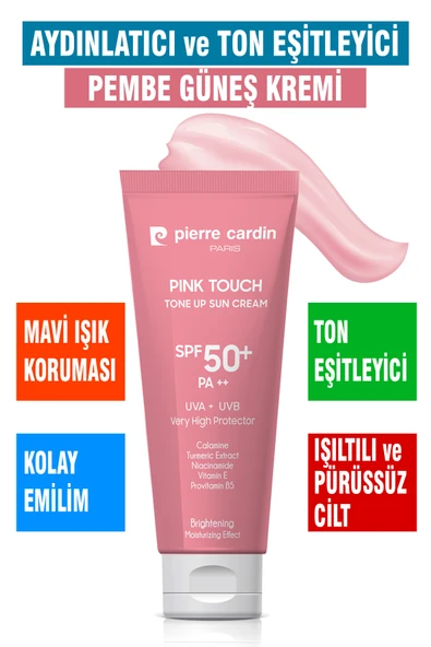 Pierre Cardin Ton Eşitleyici Aydınlatıcı Yüz Güneş Kremi Pink Touch Tone-Up SPF50+/PA++ – 50 ml - 2