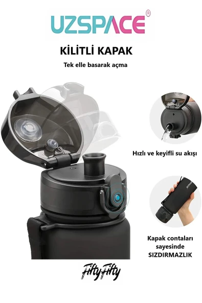 Uzspace 500 ml Soft Touch Trıtan Su Matarası - 3