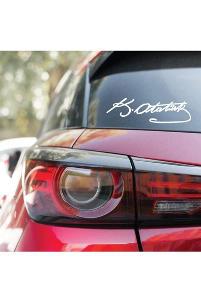 CARSESUAR Sticker Kemal Atatürk Imzası Araba Oto Sticker Motor Pc Laptop Bilgisayar Etiket Çıkartma Siyah 20cm - 2