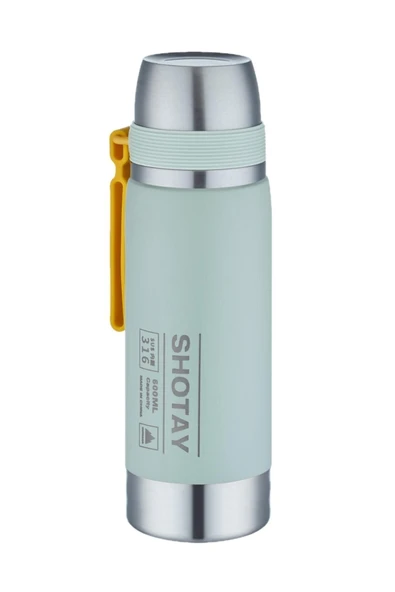 Shotay 600 Ml Çelik Kamp Termosu Ağızlık Ve Ekstra Bardaklı Kullanım 24 Saate Kadar Yalıtım - 1