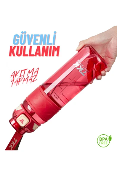 Vagonlife TKK 600ml Pipetli/Pipetsiz Kullanıma Uygun Ölçü Skalalı Tritan Spor Matara - 5