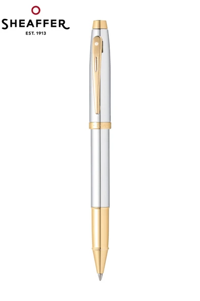 Sheaffer 9340-1 100 Serisi Roller Kalem Parlak Krom Altın Özel Hediyelik Kutulu - 1