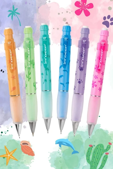 Serve Deep 0.7mm Mekanik Kurşun Kalem Elma Yeşili Kaktüs - Resim 4