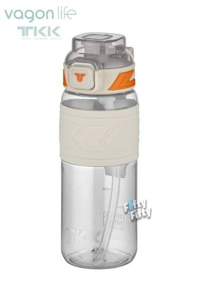 Vagonlife TKK 600 ML Çift Kullanım Pipetli/Rahat içim Bpa İçermeyen Taşıma Askılı Tritan Su Matarası FFTKK1019 - 1
