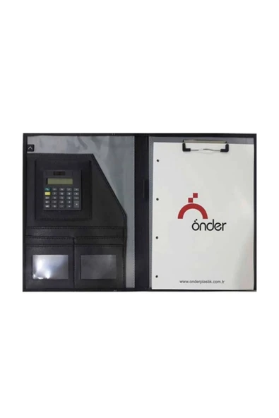 Önder Dubai A4 Hesap Makineli Lüx Suni Deri Sekreterlik Siyah ürün görseli 1