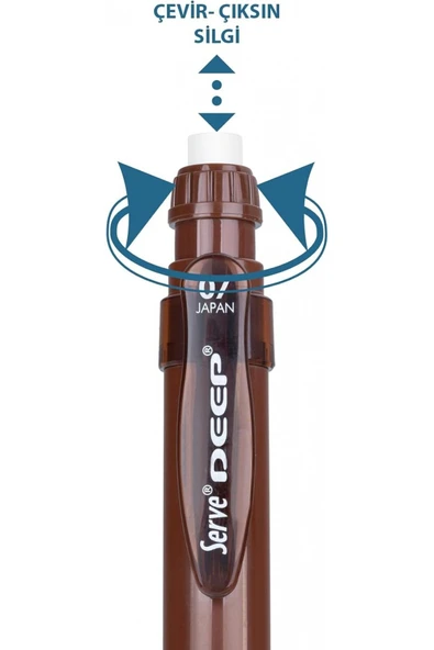 Serve Deep Natural Colors 0.7mm Mekanik Kurşun Kalem - Toprak Kahverengi - Resim 2
