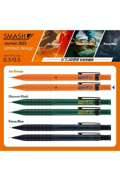 Pentel Smash 2023 Limited Edition 0.5mm Mekanik Kurşun Kalem Act Orange / Q1005-PLS1 - Resim 4
