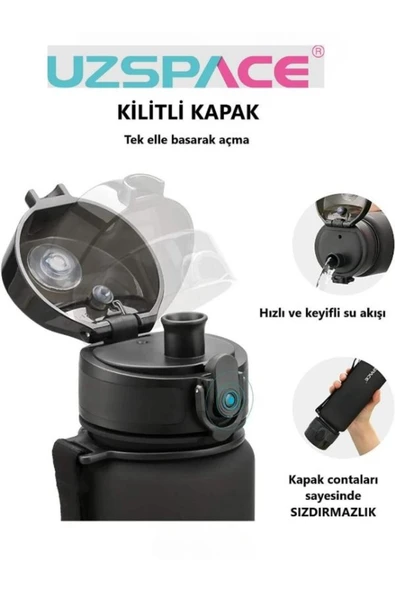 Uzspace Explorer Tritan Su Matarası – 550 Ml (New Design) - Resim 5