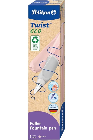 Pelikan Twist Eco Dolma Kalem, M Uç, Pastel Pembe / 822213 ürün görseli