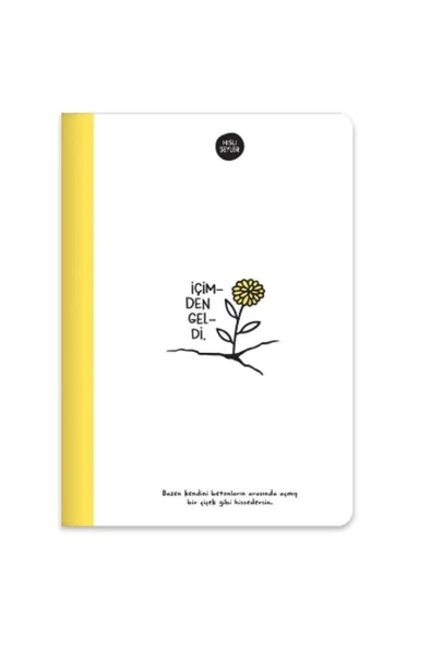 Keskin Color Hisli Şeyler Dikişli Içimden Geldi Karton Kapak 80 Sarı Yaprak A5 Çizgili Defter ürün görseli
