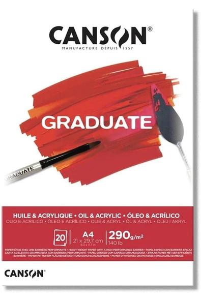 Canson Graduate Akrilik & Yağlıboya A4 290gr 20yp Blok / 400110380 ürün görseli 1