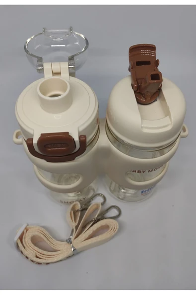 Shotay Çift Gözlü 900Ml Tritan Matara Beyaz - Resim 2