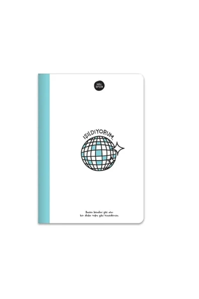 Keskin Color Hisli Şeyler Dikişli Işıldıyorum Karton Kapak 80 Mavi Yaprak A5 Çizgili Defter ürün görseli 1