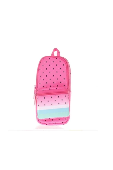 KAUKKO Layer Üç Bölmeli Çanta Şekilli Kalemlik - Pembe Karpuz - Kız Çocuk ürün görseli 1