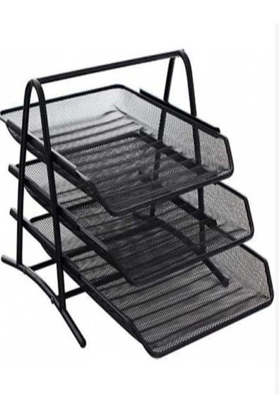 DRT Metal Evrak Rafi 3 Katılı Siyah ürün görseli