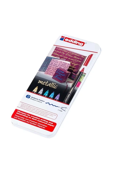 Edding 1200 Metalik Renkler 6 Lı Grafik Kalemi ürün görseli