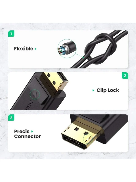 UGREEN 40363 MM137 DisplayPort to 4K HDMI Dönüştürücü Adaptör 4K Çözünürlük Desteği Mandallı Bağlantı - 5