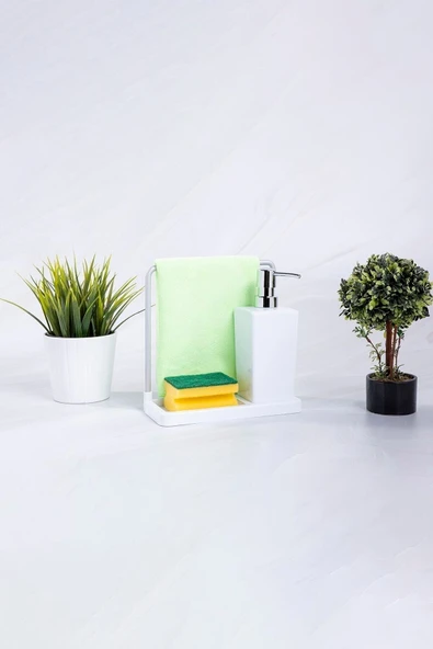 Prima Nova Luna Mutfak Sıvı Sabunluk Beyaz, Bez Askılı - 3