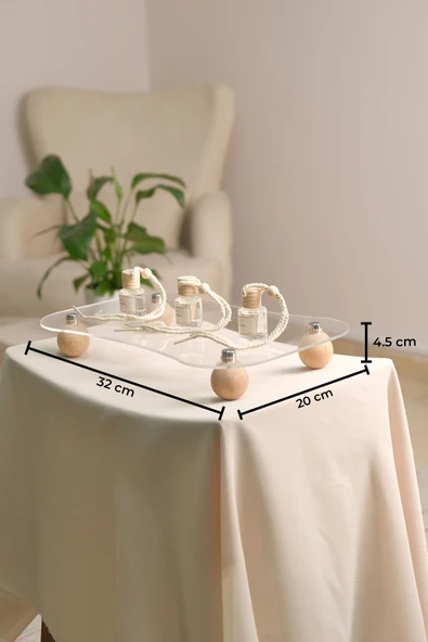 Pikas Ahşap Top Ayaklı Pleksi Sunumluk - 4